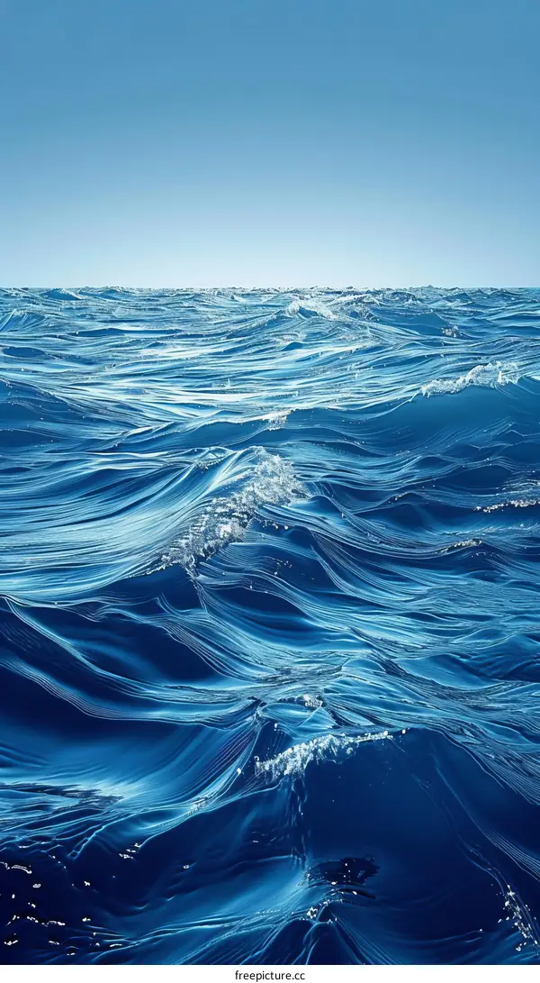 Deep blue ocean waves
