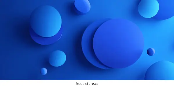 Abstract Geometric Shapes in Deep Blue