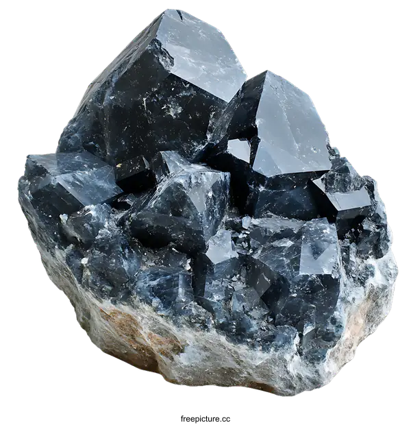 [Transparent Background PNG]Black Crystal Cluster Specimen