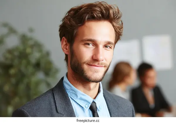 Confident Businessman Portrait in Modern Office