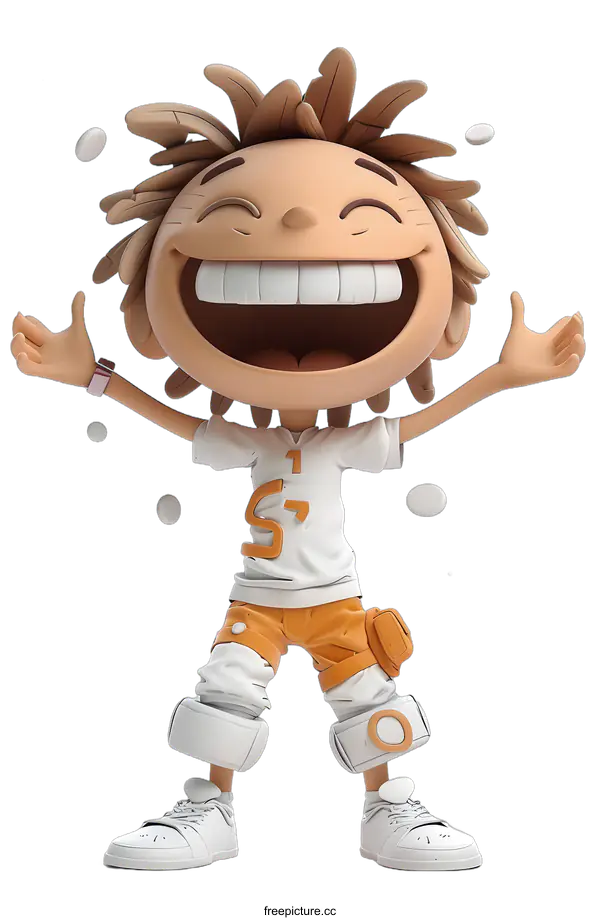 [Transparent Background PNG]Cheerful 3D boy character