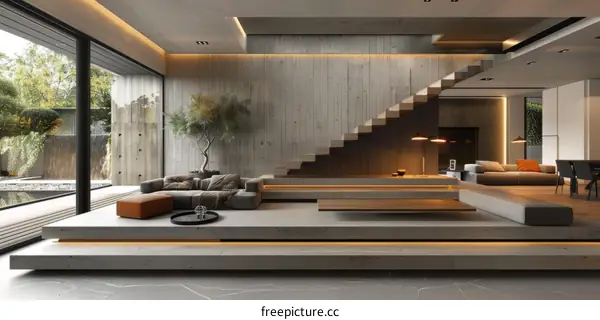 Modern minimalist home interior design living room