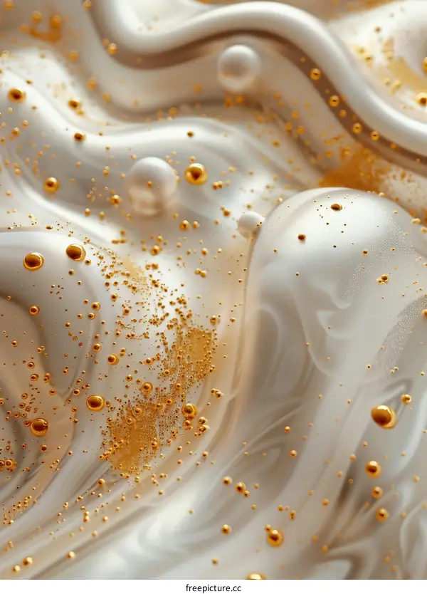 Abstract Liquid Texture with Gold Particles