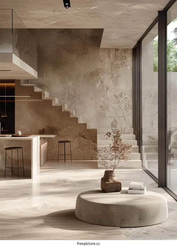 Stone-Finished Walls and Floors Enhance Luxury Homes