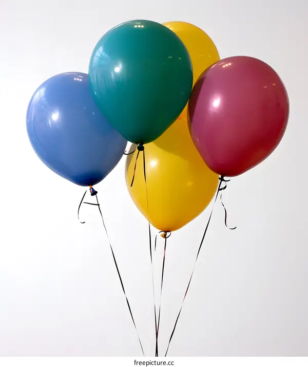 Colorful Balloons Isolated on White Background