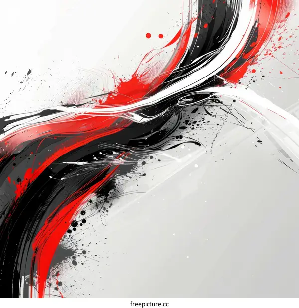 Black red and white modern painting
