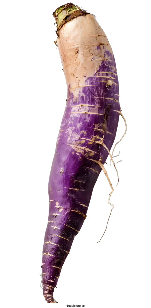 [Transparent Background PNG]Purple Radish with Roots Close Up