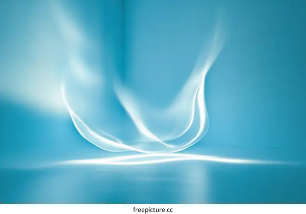 Abstract Light Blue Flowing Lines Background