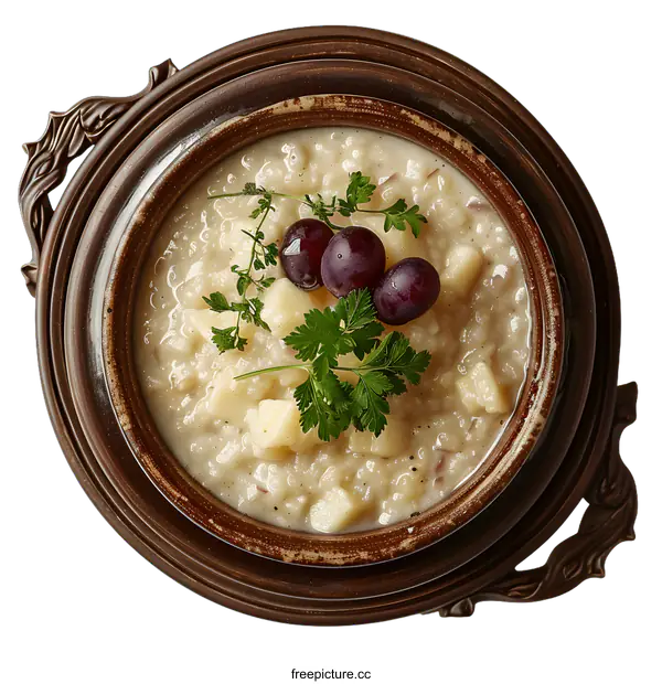 [Transparent Background PNG]Potato dumplings with grapes and parsley