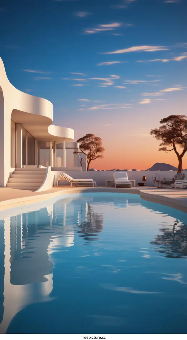 Modern minimalist villa with pool