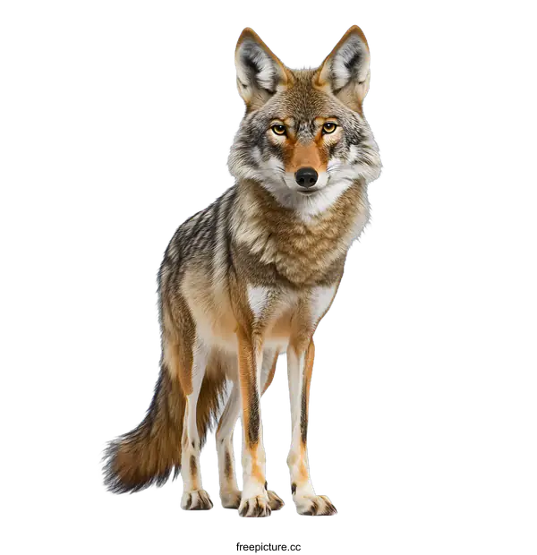 [Transparent Background PNG]Coyote Standing On White Background