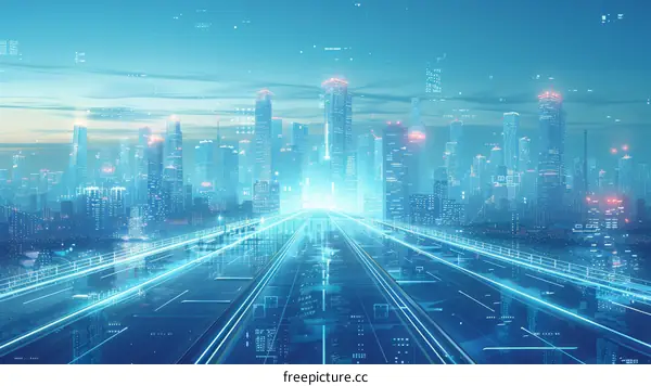 futuristic city illustration