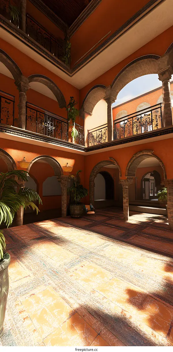 Spanish Style Architecture Interior Courtyard