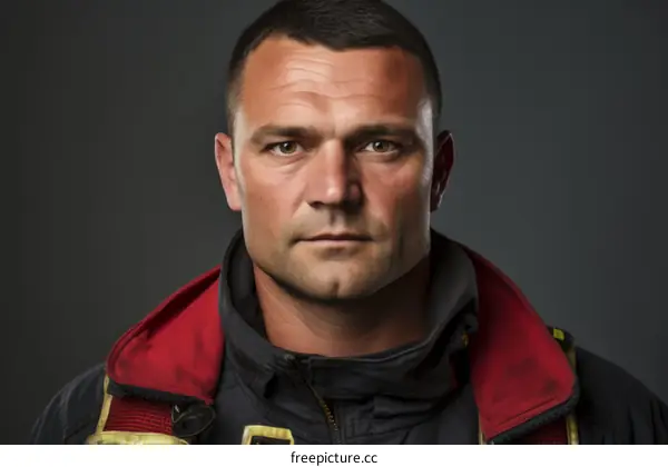 portrait of a firefighter in uniform