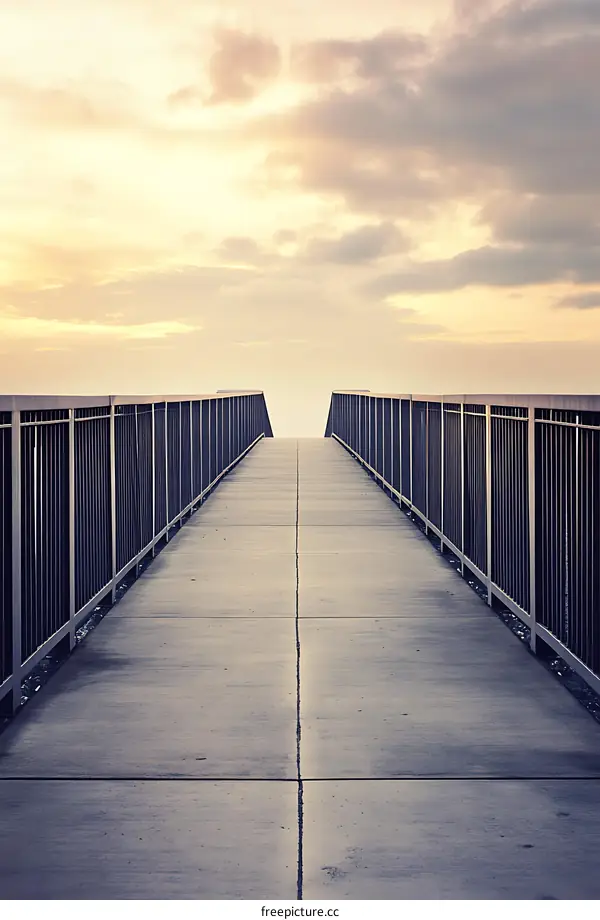 Concrete Pathway Leading to the Horizon
