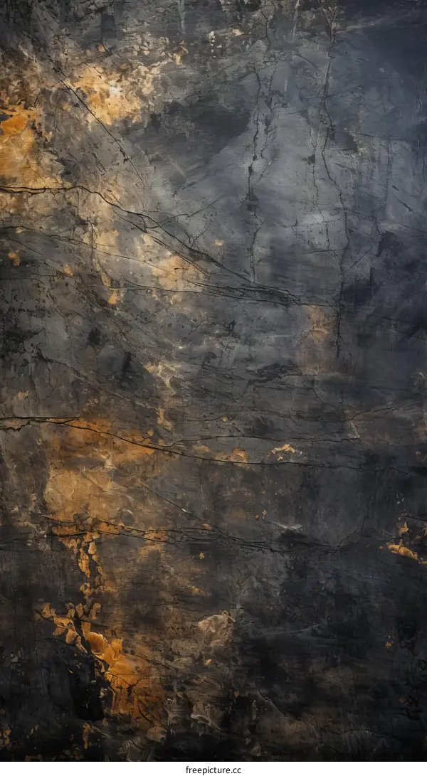 Abstract Dark Background with Golden Veins