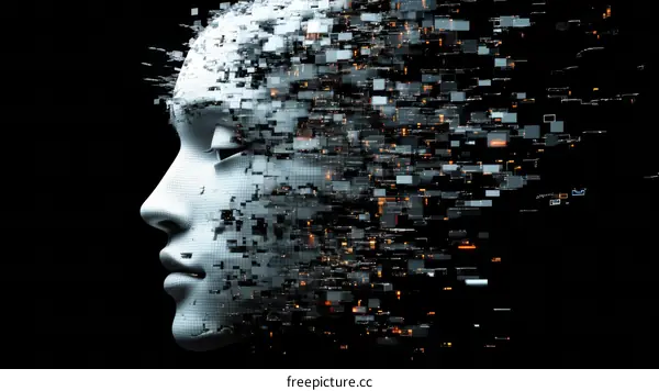 Digital Human Face Technology Illustration