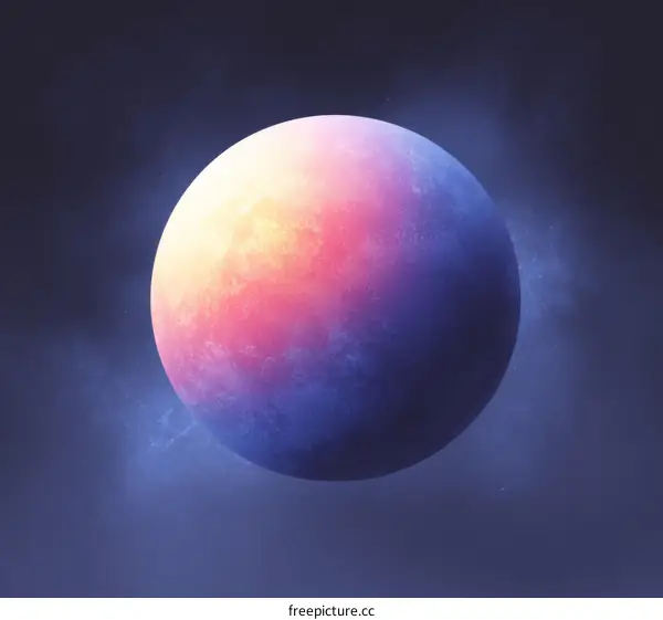 Colorful Planet in Deep Space