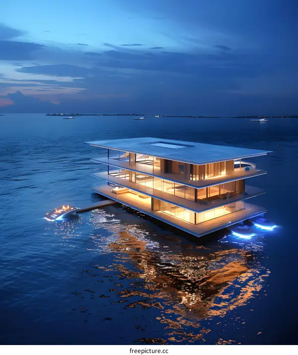 Modern Luxury Houseboat On The Water