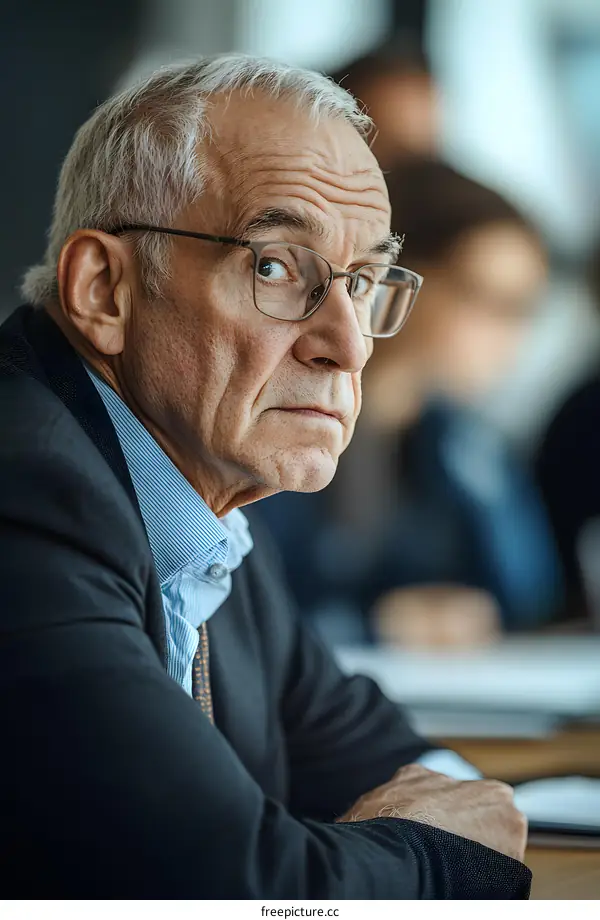 Senior Businessman in a Meeting