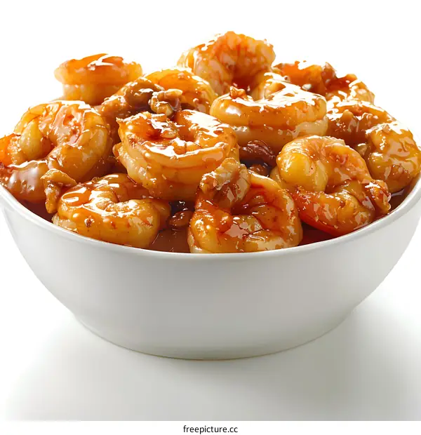 Honey Walnut Shrimp in a white bowl