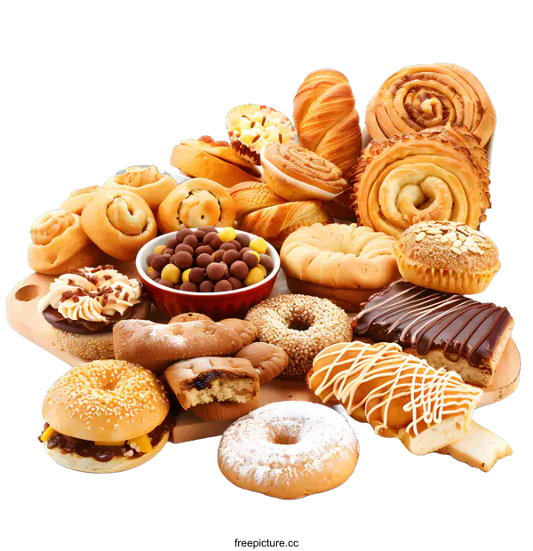 [Transparent Background PNG]Assortment of Delicious Freshly Baked Breads