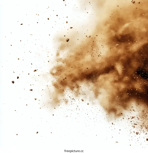 Brown Dust Explosion Isolated on White Background