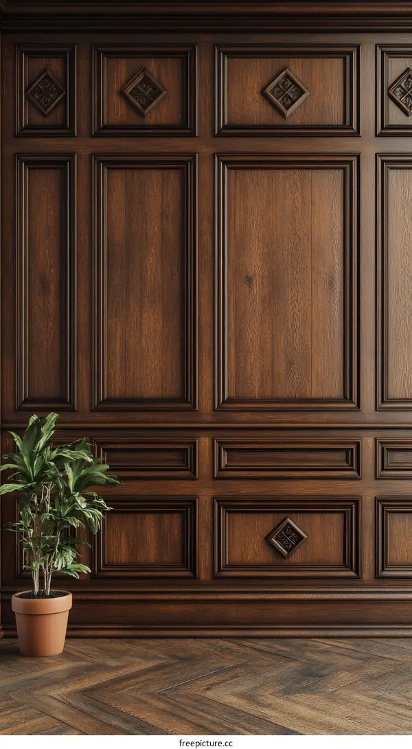 Elegant Wooden Paneling Wall Interior Design