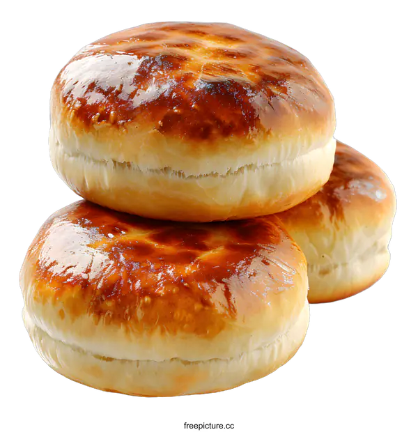 [Transparent Background PNG]Three stacked hamburger buns