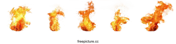 [Transparent Background PNG]Abstract Fire Flames Isolated on White Background