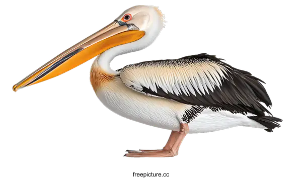 [Transparent Background PNG]Detailed Illustration of a Great White Pelican