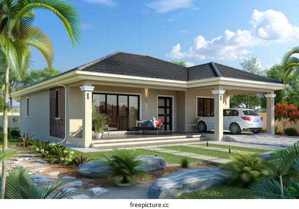 Modern House Design with Carport
