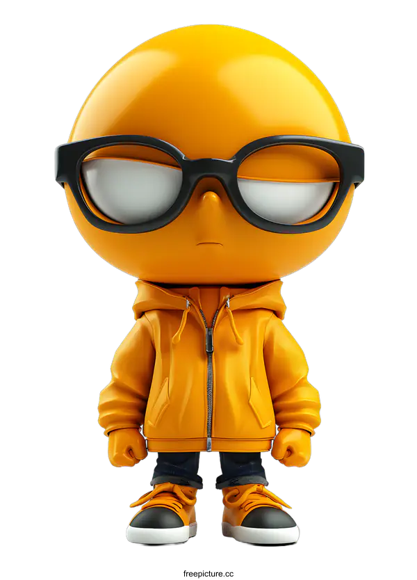 [Transparent Background PNG]3D rendering of a yellow cartoon character