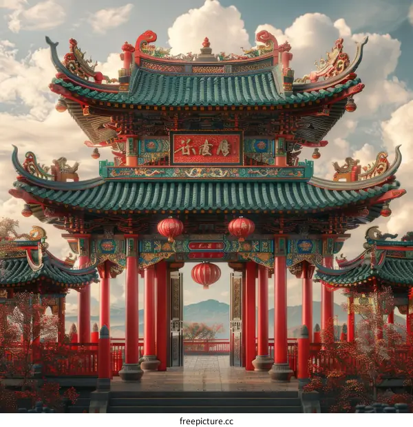 A Stunning Chinese Architectural Illustration