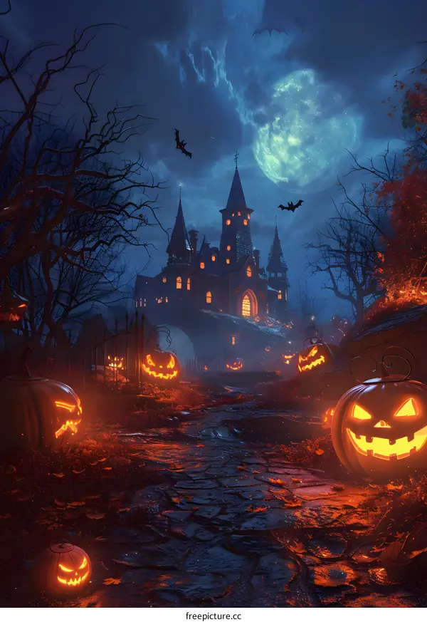 Halloween Pumpkin Lantern Castle