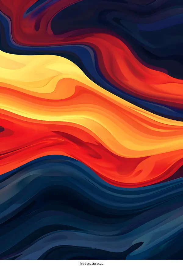 Abstract Background with Liquid Color Waves and Swirls