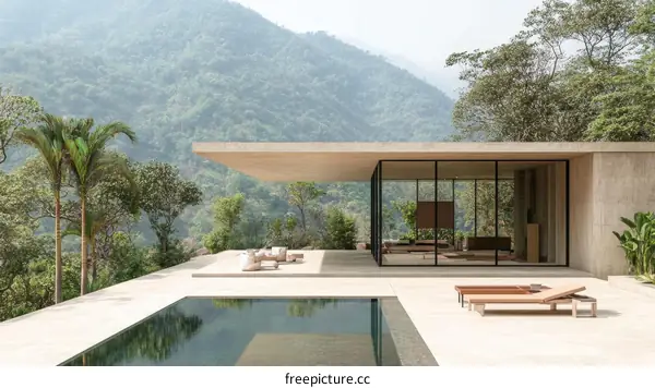 Modern Mountainside Villa with Pool and Terrace