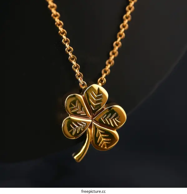 Four leaf clover pendant made of yellow gold