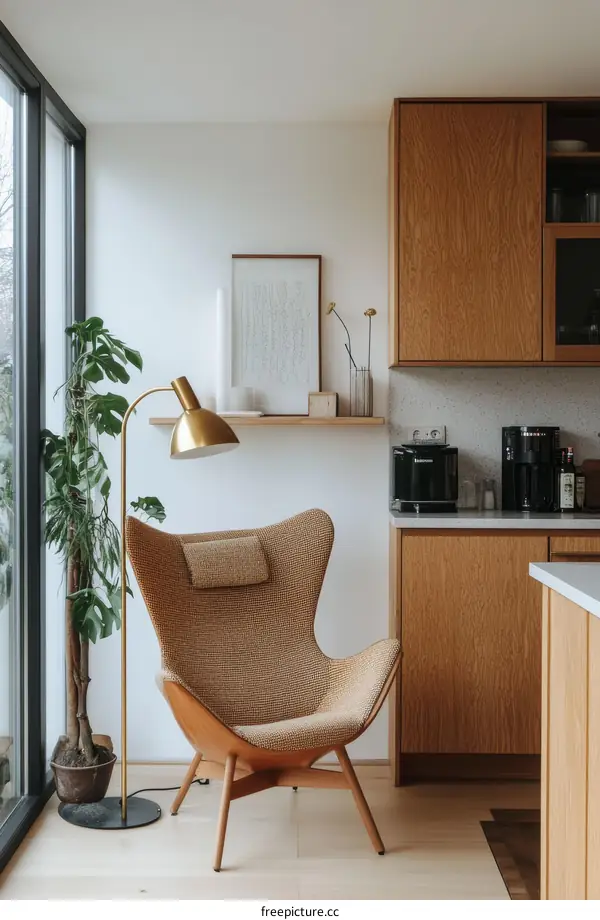 Modern Scandinavian Kitchen Nook with Stylish Chair