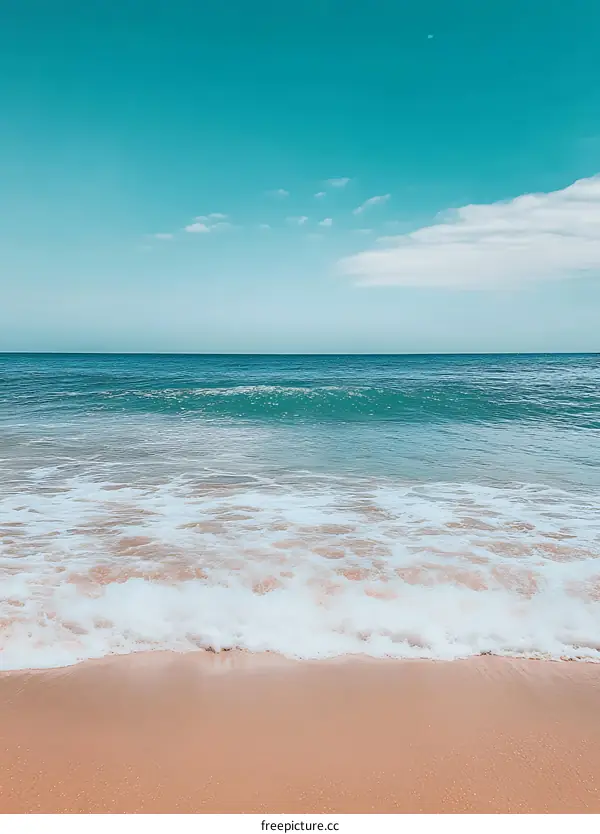 Ocean Waves Crashing on Sandy Beach