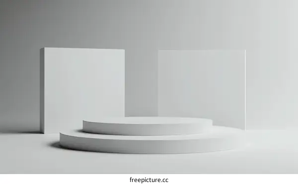 Minimalist White Geometric Product Display Background