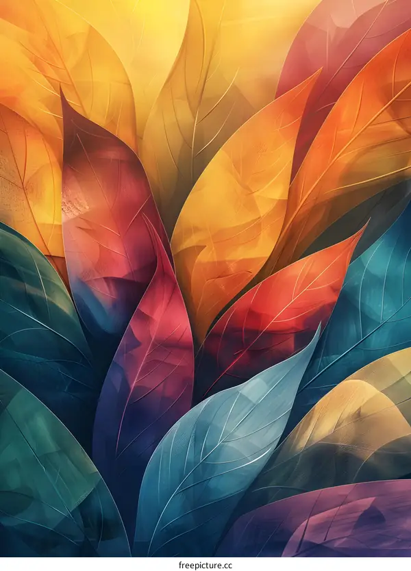 Colorful abstract leaves background