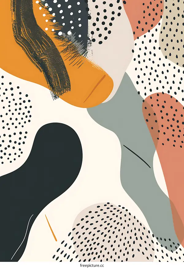 Abstract Shapes, Dots, and Lines Art Background