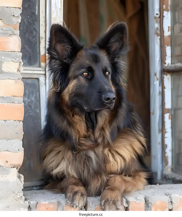dog looking out the window