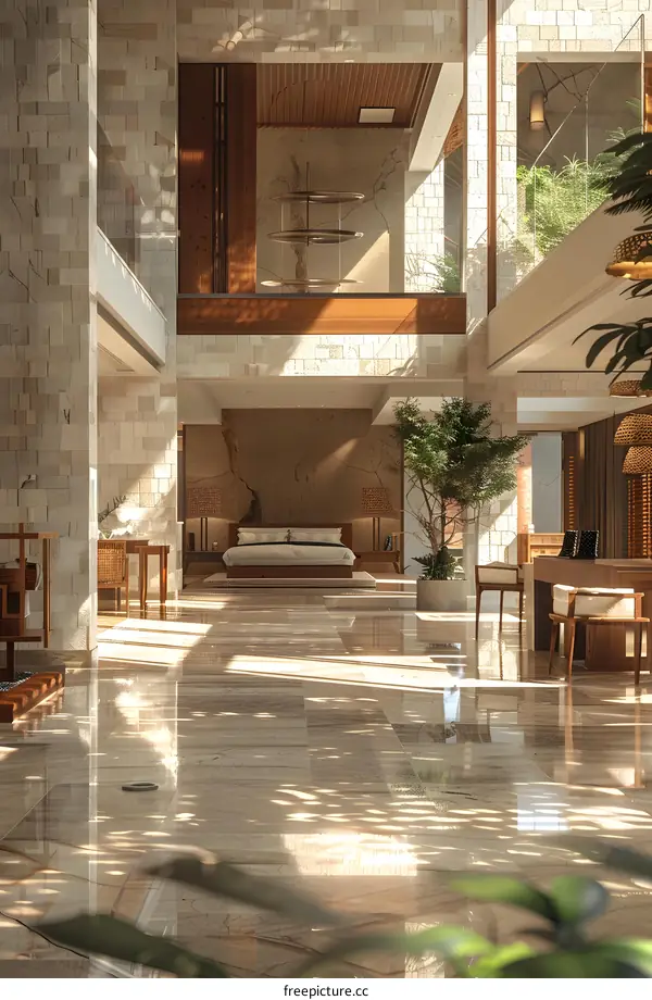 Interior Design of Lobby in Luxury Hotel
