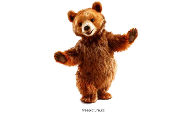 [Transparent Background PNG]Adorable Brown Bear Mascot Illustration