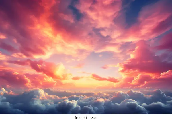 A Stunning Sunset Over a Sea of Clouds