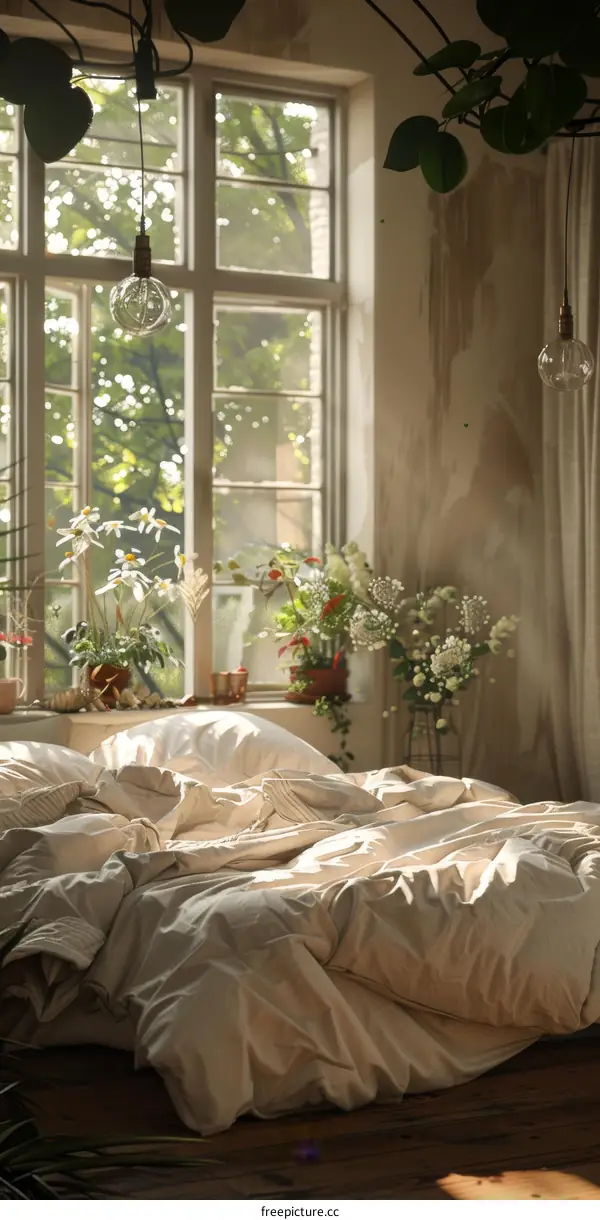 Cozy Bedroom with Natural Sunlight