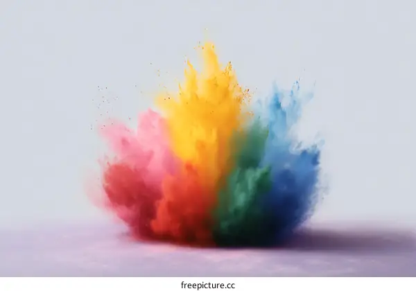 Colorful Powder Explosion Abstract Background