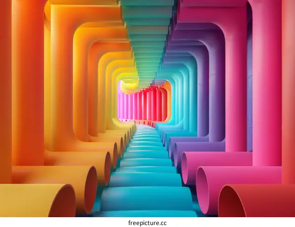 Optical Tunnel of Rainbow Colors